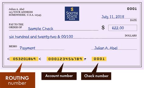 Matthews Rd. . Southstate bank routing number